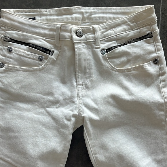 R13 Biker Boy White Cropped Jeans - Picture 4 of 11